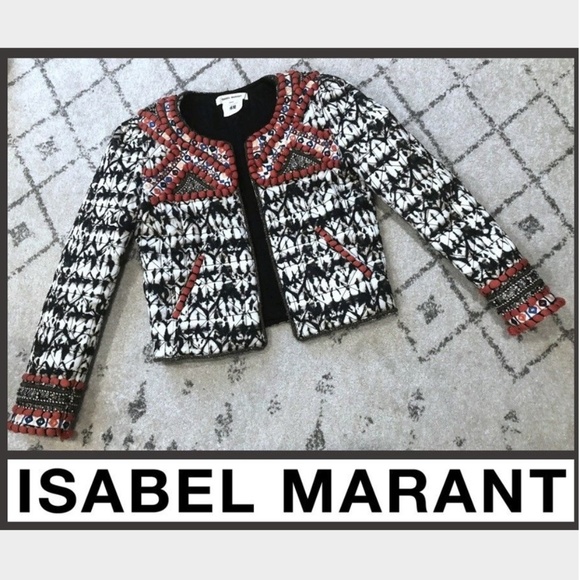 Isabel Marant Jackets & Blazers - ISABEL MARANT X H&M Print Boho Beaded Jacket 4
